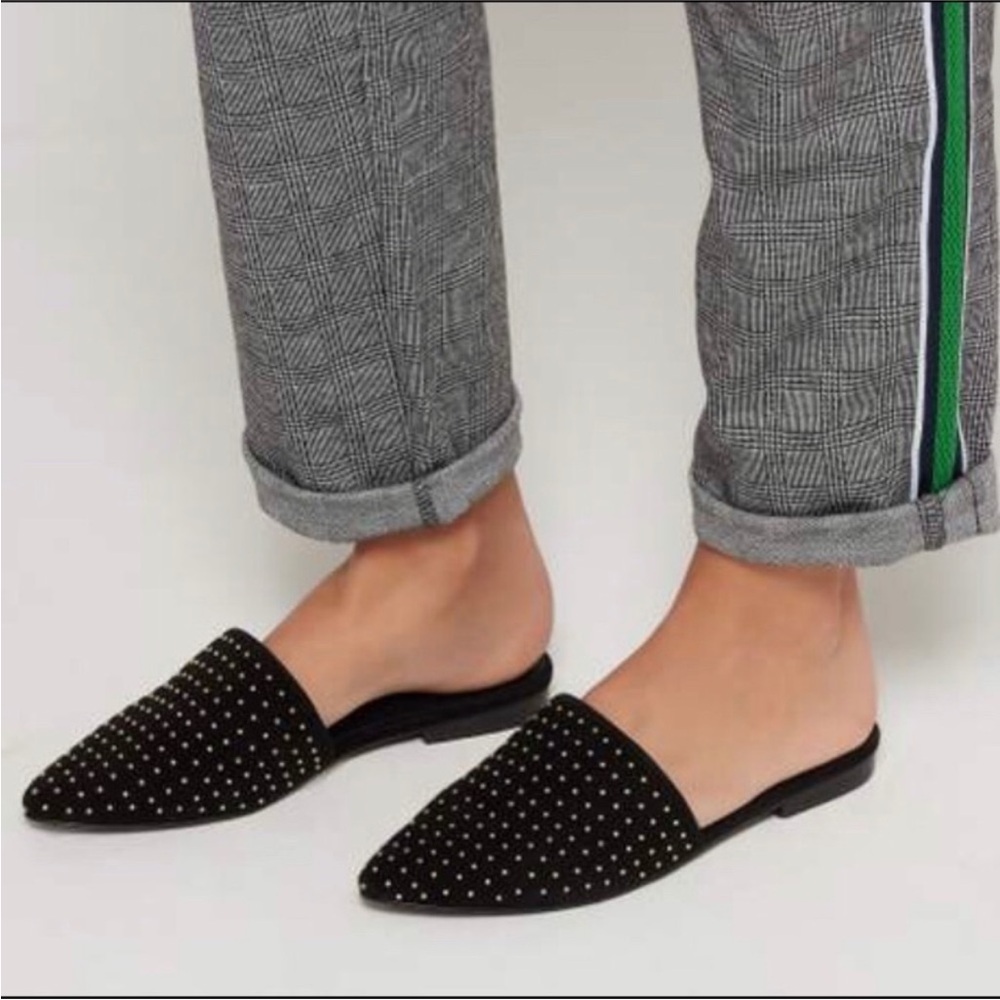 Black Studded Mules